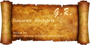 Gaszner Richárd névjegykártya